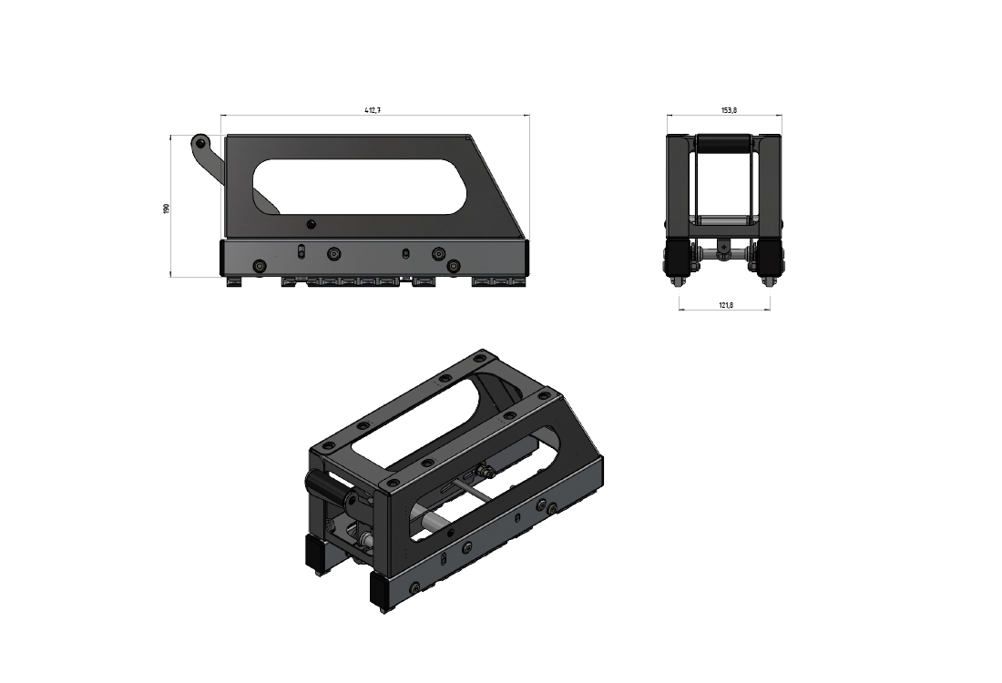Technische Zeichnung RollerBase 190 mm