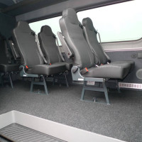 Sprinter mit 7 x Sicom2 auf Quick out, Trennwand Zwischenablage Bodenteppich und Gepaeckablage