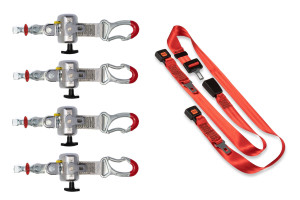 SafeTrans Rollstuhlrückhaltesystem Schwerlast Retraktoren Heavy Duty mit Karabiner