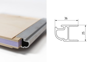Verbinder links Aluboden Hybridboden Holz-Schaum-Panel