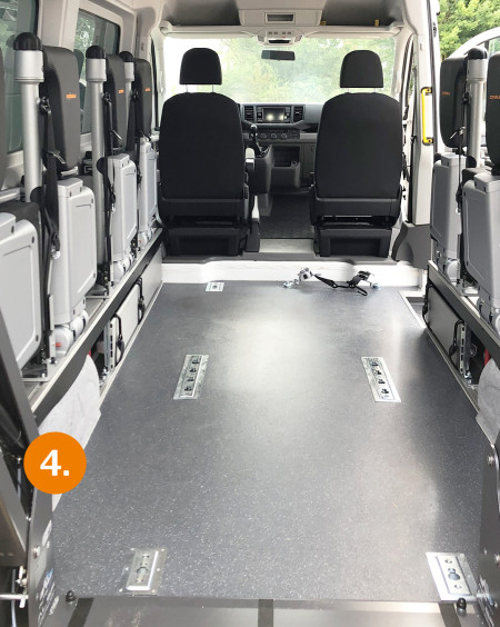 Ohne Schienen im Laderaum kann sich kein Schmutz ansammeln und der PVC-Belag lässt sich ganz einfach mit Wasser reinigen.