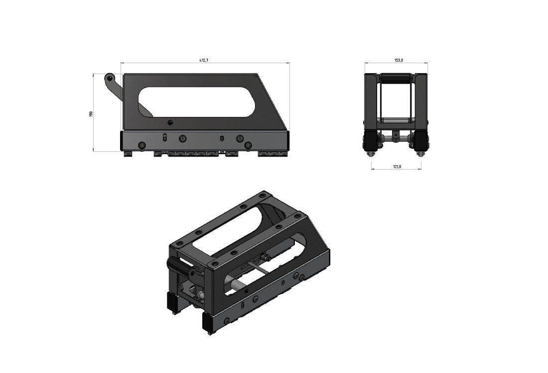 Technische Zeichnung RollerBase 190 mm